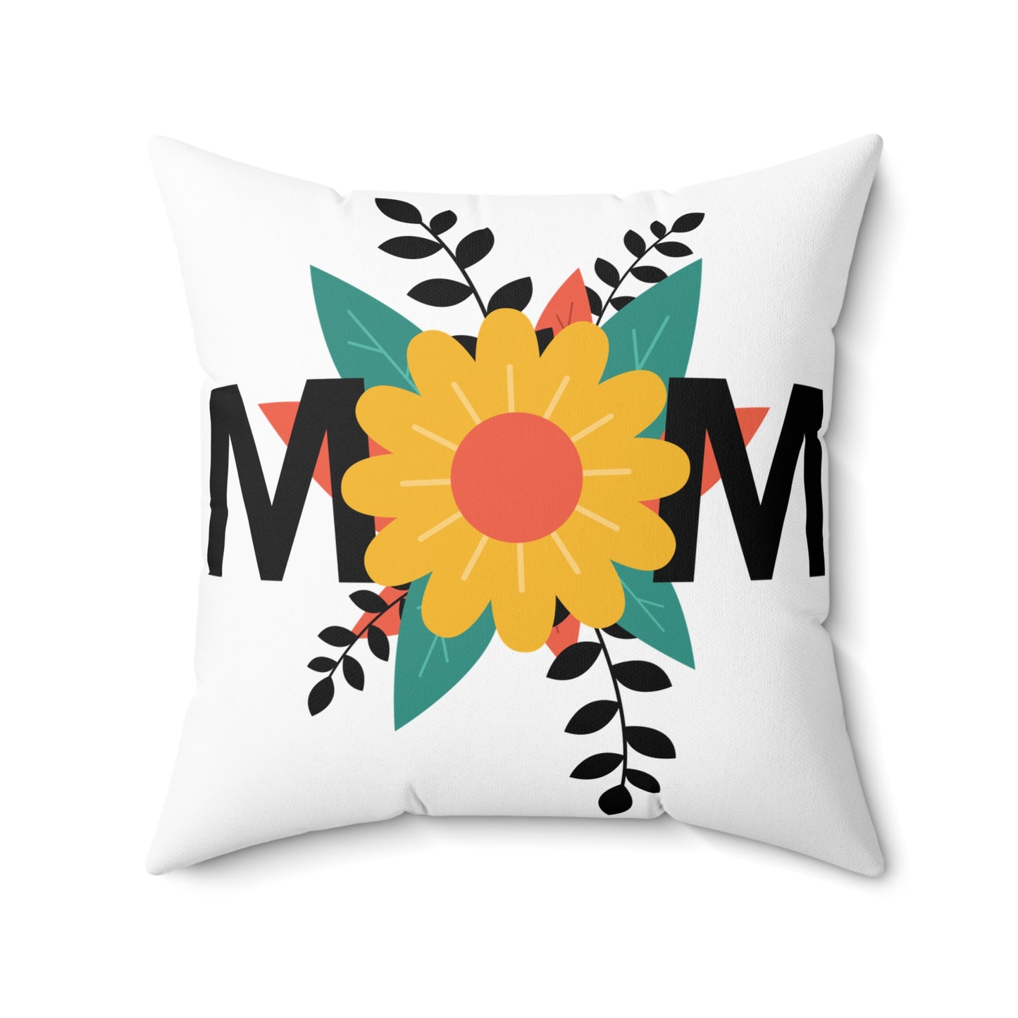 Floral Mom Square Pillow - Cozy Home Decor for Mother's Day