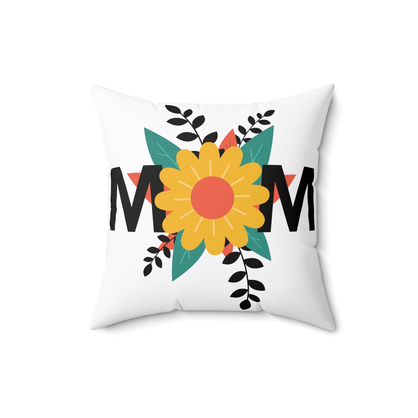 Floral Mom Square Pillow - Cozy Home Decor for Mother's Day