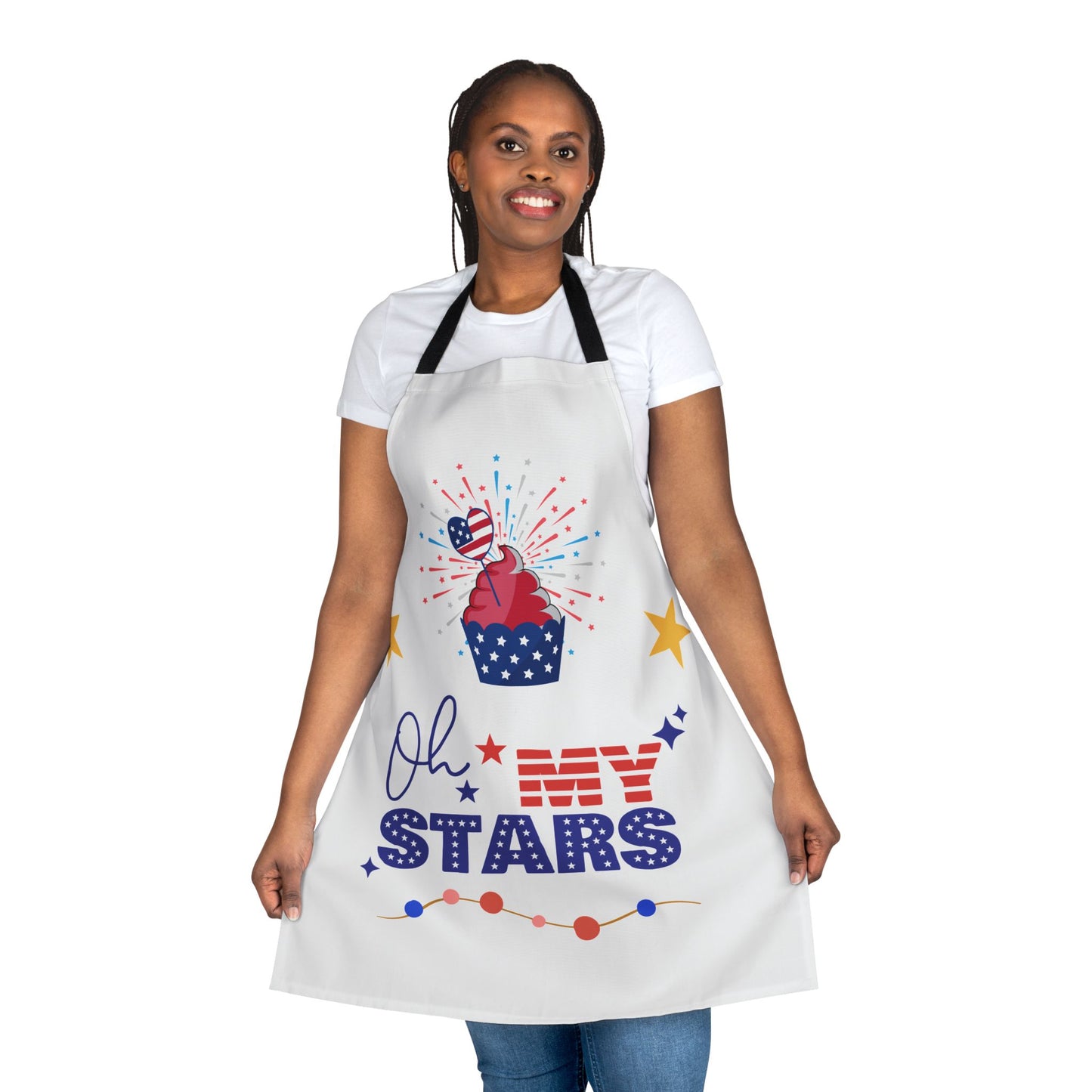 Patriotic Kitchen Apron - 'Oh My Stars' Design for Festivals & Celebrations
