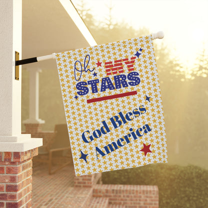 Patriotic Garden Banner - 'God Bless America' Stars Decor