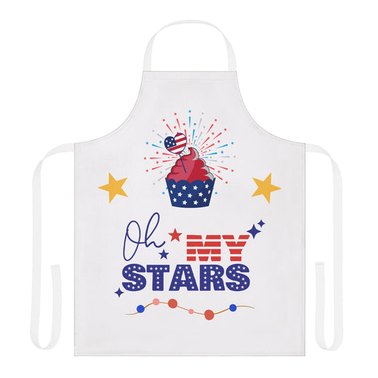 Patriotic Kitchen Apron - 'Oh My Stars' Design for Festivals & Celebrations