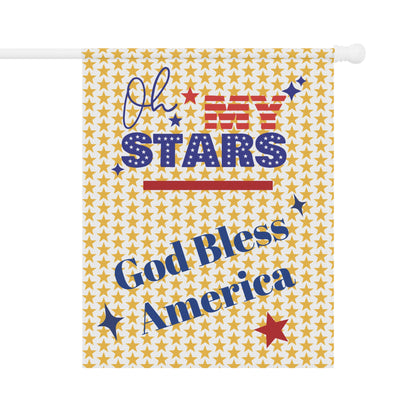 Patriotic Garden Banner - 'God Bless America' Stars Decor