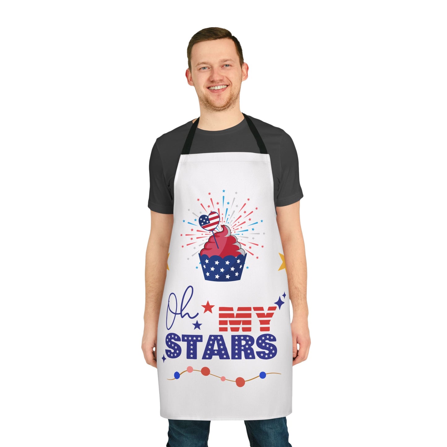 Patriotic Kitchen Apron - 'Oh My Stars' Design for Festivals & Celebrations