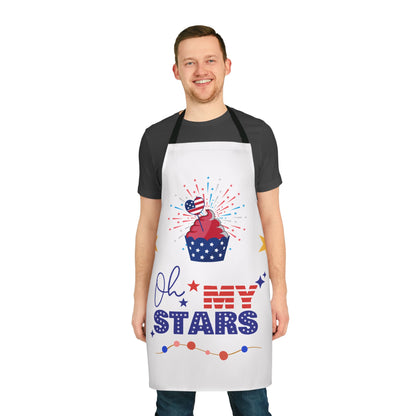 Patriotic Kitchen Apron - 'Oh My Stars' Design for Festivals & Celebrations