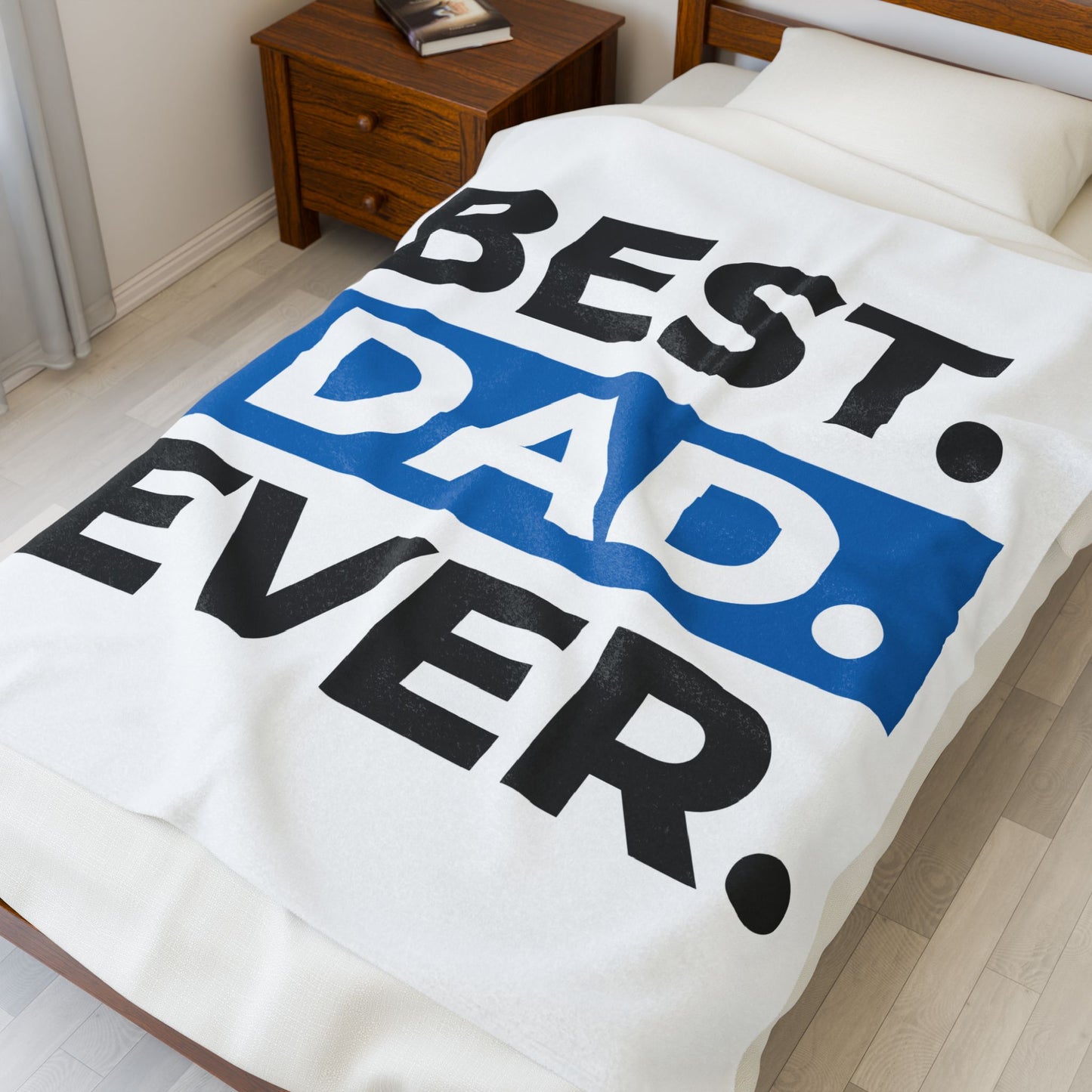Best Dad Ever Velveteen Plush Blanket - Cozy Gift for Father's Day