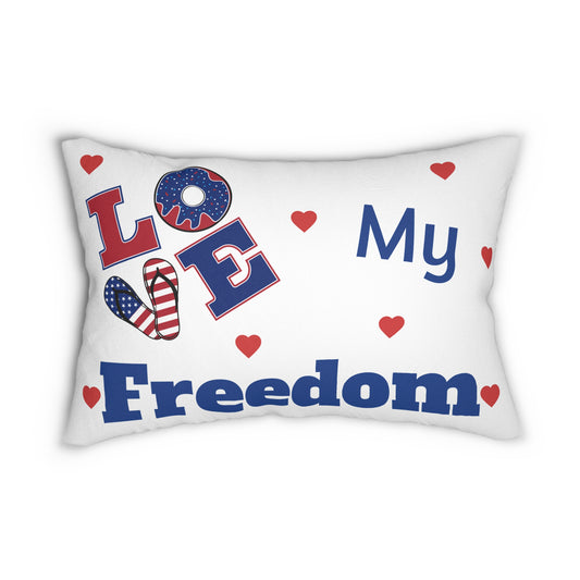 Patriotic Lumbar Pillow - Love My Freedom Decor