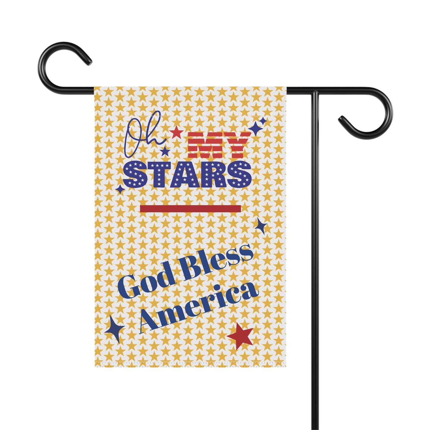 Patriotic Garden Banner - 'God Bless America' Stars Decor