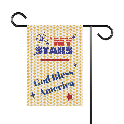 Patriotic Garden Banner - 'God Bless America' Stars Decor