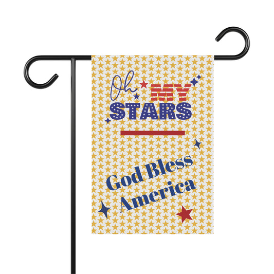 Patriotic Garden Banner - 'God Bless America' Stars Decor