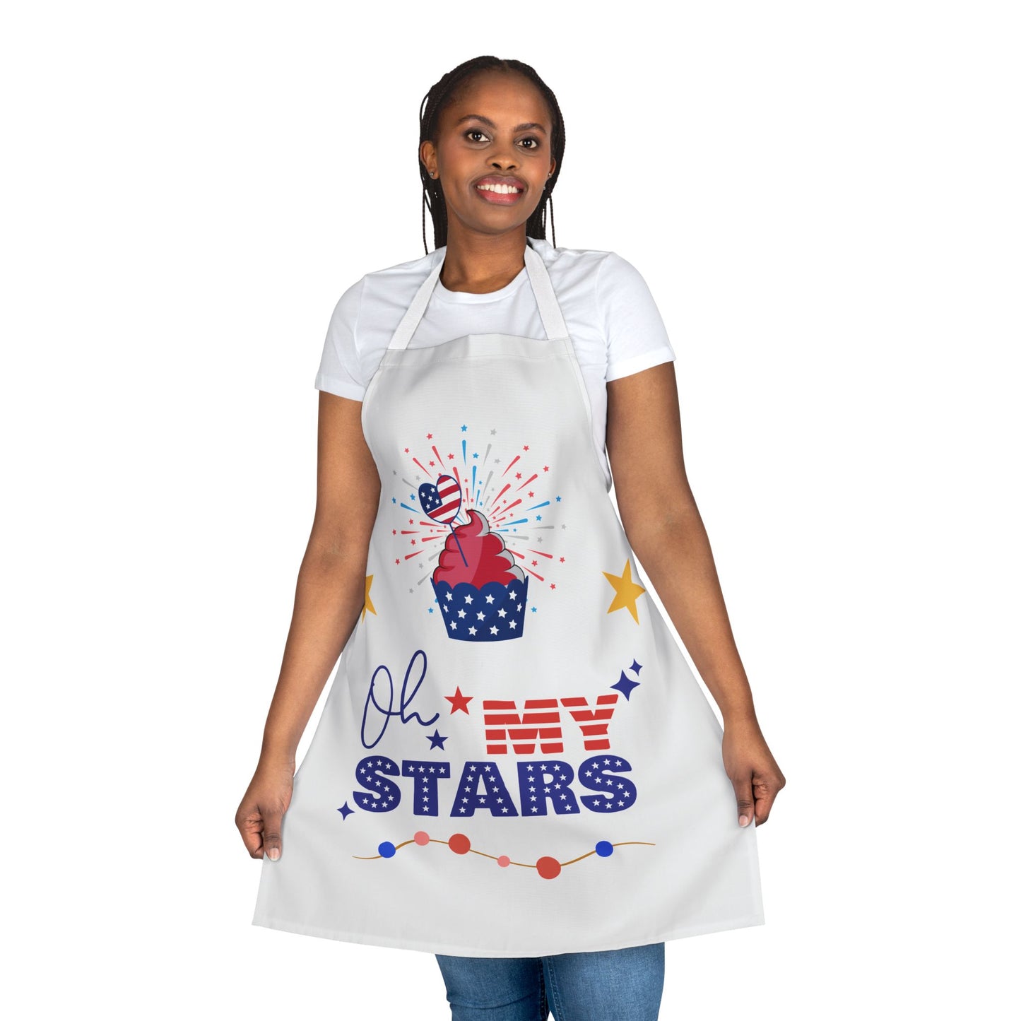 Patriotic Kitchen Apron - 'Oh My Stars' Design for Festivals & Celebrations