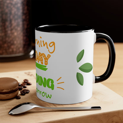 Inspirational Learning Mug - Colorful Accent 11oz Coffee Cup
