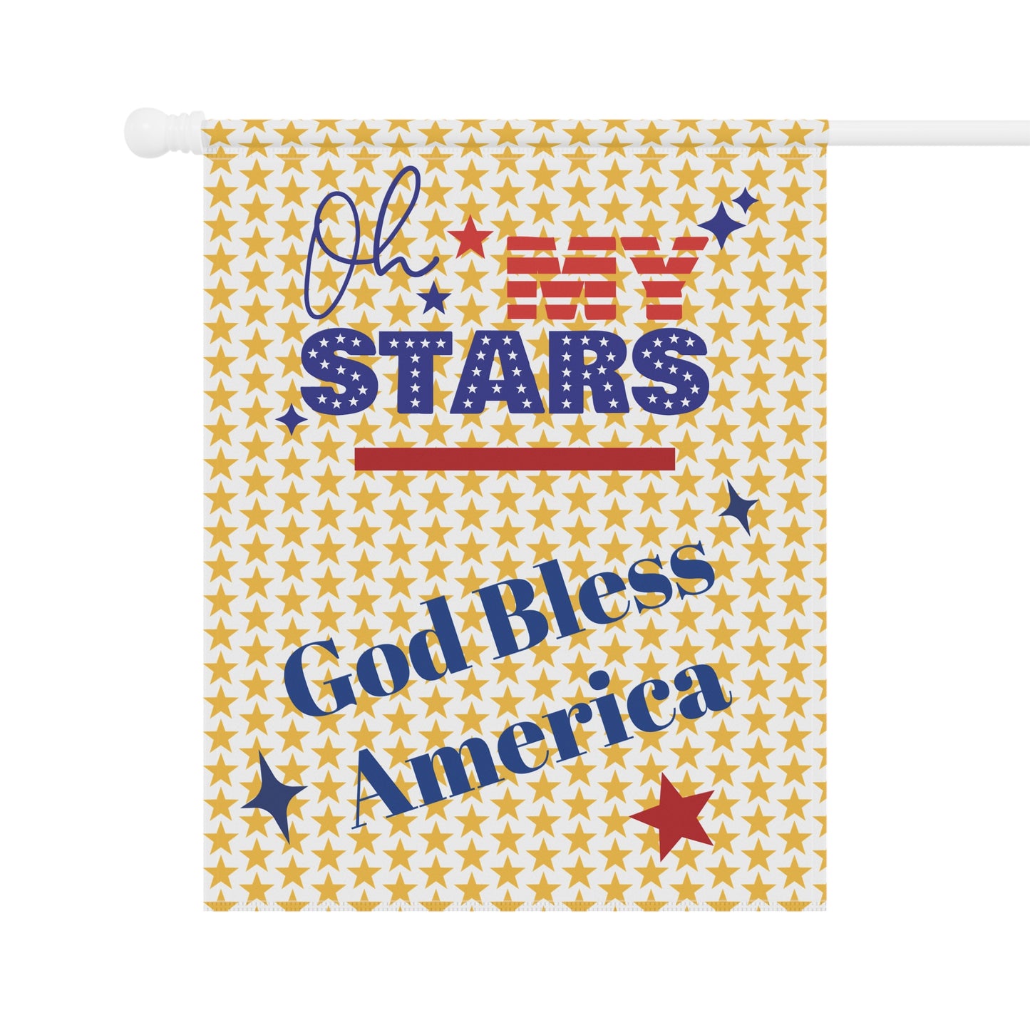 Patriotic Garden Banner - 'God Bless America' Stars Decor