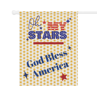 Patriotic Garden Banner - 'God Bless America' Stars Decor
