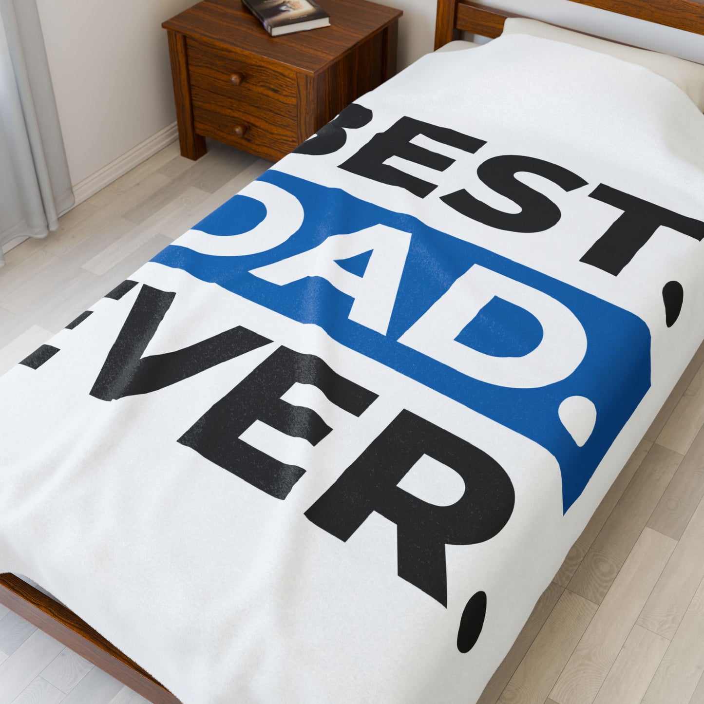 Best Dad Ever Velveteen Plush Blanket - Cozy Gift for Father's Day