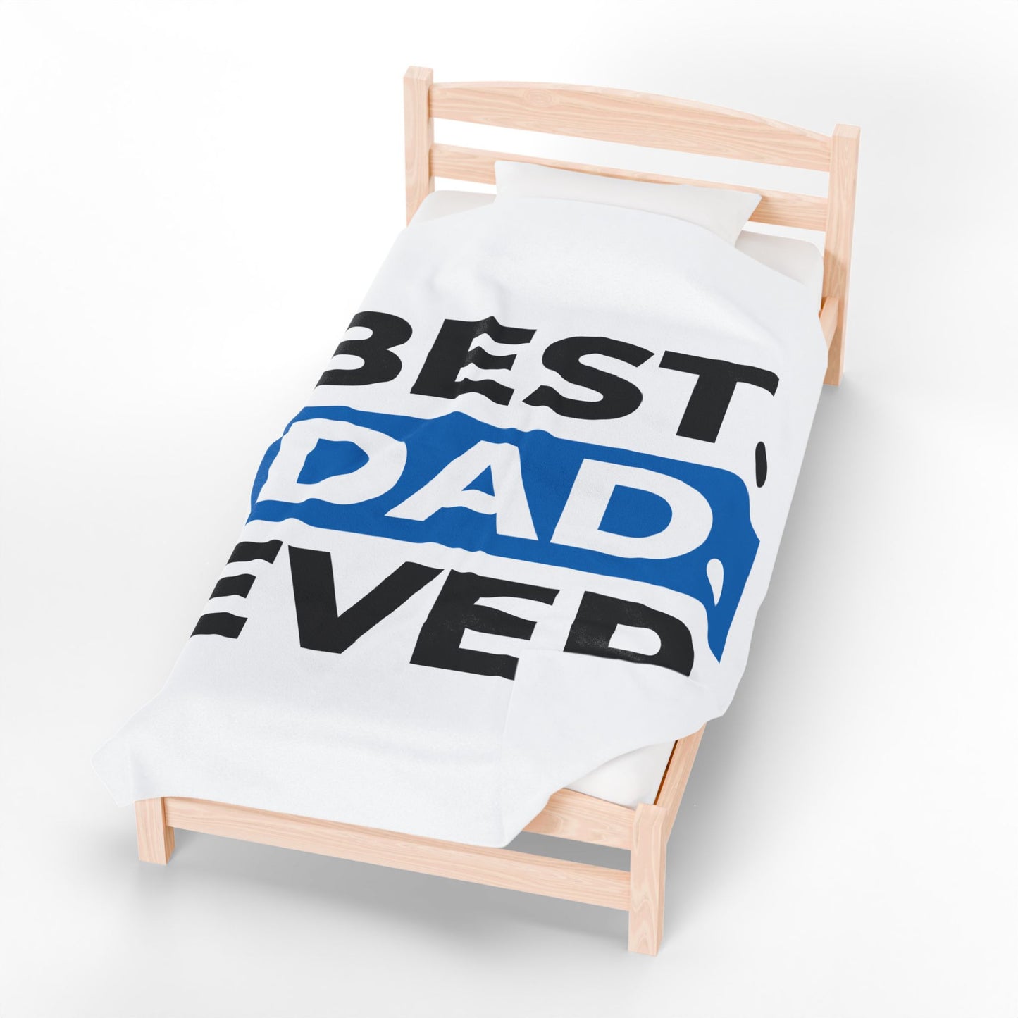 Best Dad Ever Velveteen Plush Blanket - Cozy Gift for Father's Day