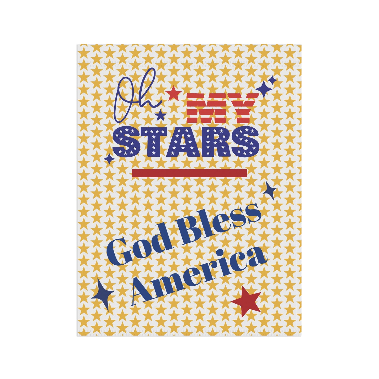 Patriotic Garden Banner - 'God Bless America' Stars Decor