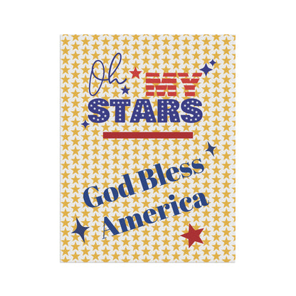 Patriotic Garden Banner - 'God Bless America' Stars Decor