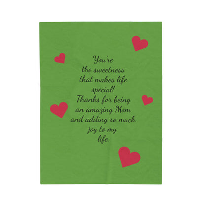 Cozy Heartfelt Blanket for Moms - Plush Velveteen Gift
