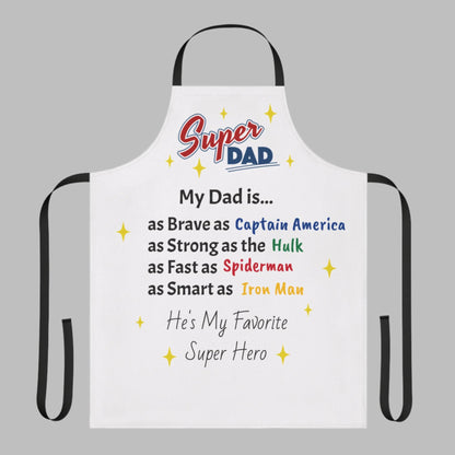Super Dad Apron - Colorful Comic Style Kitchen Gift for Father's Day