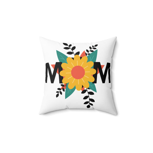 Floral Mom Square Pillow - Cozy Home Decor for Mother's Day