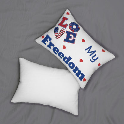 Patriotic Lumbar Pillow - Love My Freedom Decor