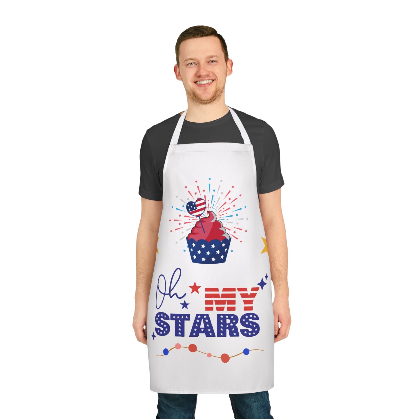 Patriotic Kitchen Apron - 'Oh My Stars' Design for Festivals & Celebrations