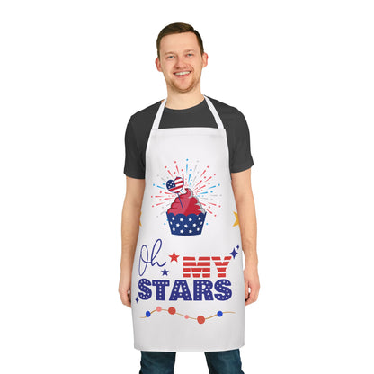 Patriotic Kitchen Apron - 'Oh My Stars' Design for Festivals & Celebrations
